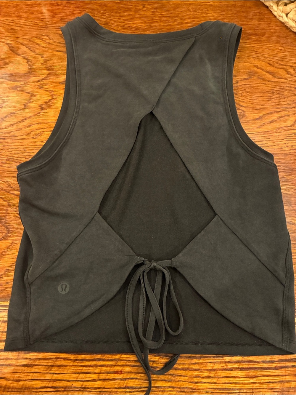 lululemon athletica Black Open-Back Tie Detail Tank